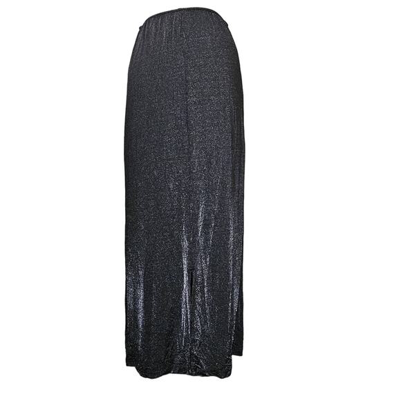 Vintage Black Metallic Maxi Skirt Size Small - Picture 1 of 5